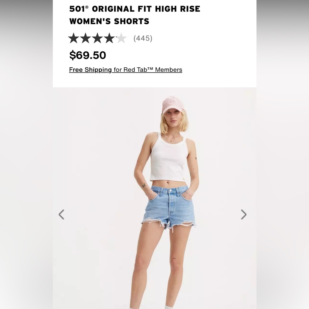 501® ORIGINAL FIT HIGH RISE WOMEN'S SHORTS size 26